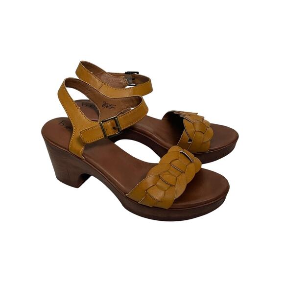 B.o.c Slingback Sandals Womens 11 Braided Strap Platform Block Heel Yellow - Picture 8 of 9